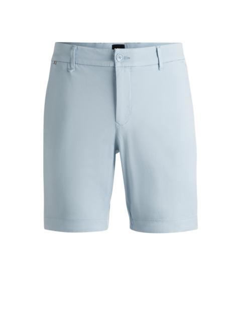 BOSS SLIM-FIT SHORTS IN STRETCH-COTTON TWILL