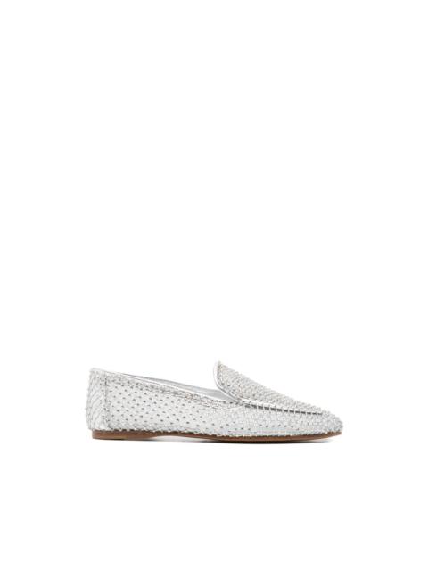 forte_forte crystal-embellished mesh loafers