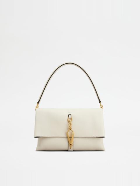 Tod's FLAP BAG IN LEATHER MINI - WHITE