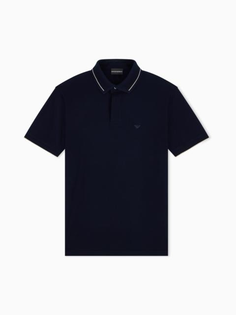 EMPORIO ARMANI POLO SHIRT WITH REGULAR FIT IN COTTON PIQUE