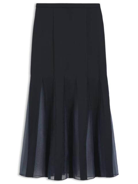 BOSS SATIN SLIP SKIRT WITH TRANSPARENT INSERTS