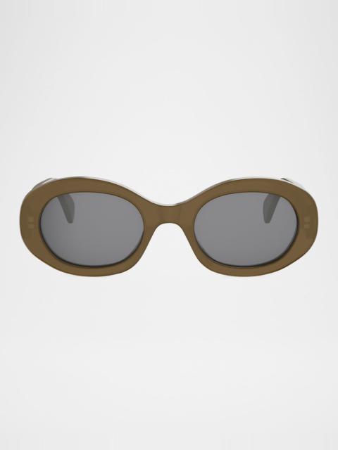 CELINE Triomphe Acetate Oval Sunglasses