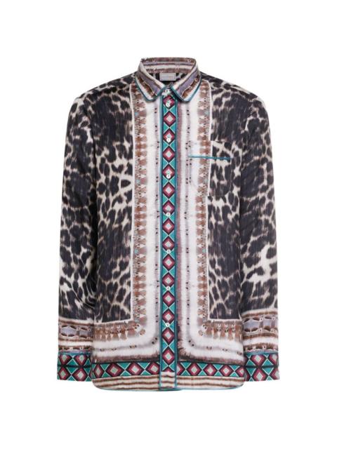 Pierre-Louis Mascia Aloe leopard-print silk shirt