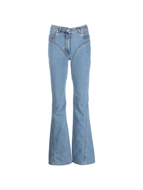 seam-detail flared jeans