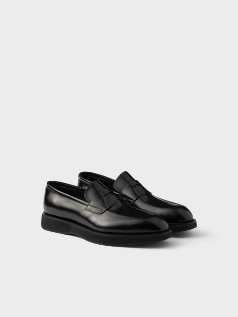 Prada Brushed leather loafers
