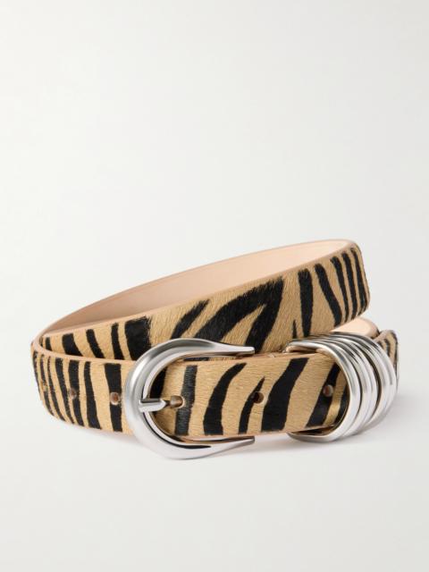 DÉHANCHE Hollyhock Zebra-print Calf Hair Belt