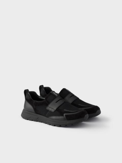 Prax mesh fabric and leather loafers