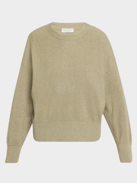 Brunello Cucinelli Sparkling Cashmere Winter Vanise Crewneck Sweater