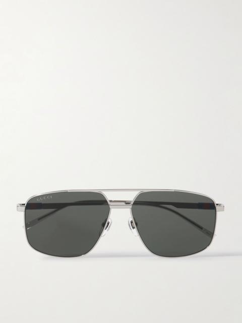 GUCCI Navigator Aviator-Style Silver-Tone Sunglasses Silver