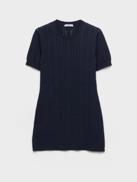 Prada Openwork cotton mini-dress
