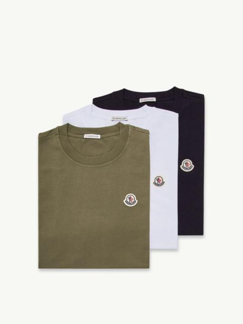 Moncler Logo Patch Cotton T-Shirt (Pack of Three)