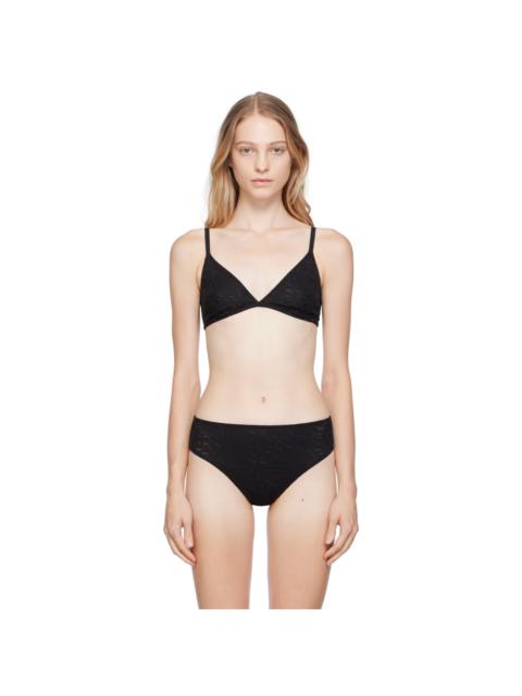 VERSACE Black Semi-Sheer Bra