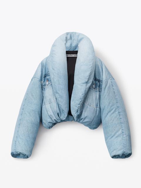 Alexander Wang oversized cropped puffer jacket in nylon
