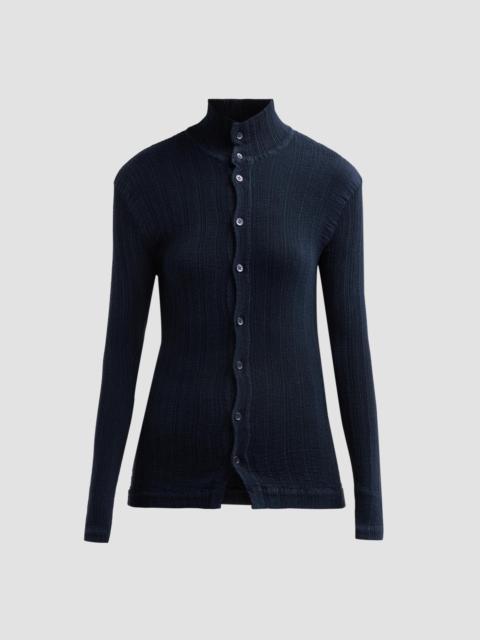 ISSEY MIYAKE Women's Rill Textured Pleats Shirt - Dark Navy