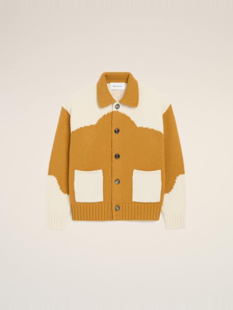 AMI Paris YELLOW WOOL AMI DE COEUR CARDIGAN