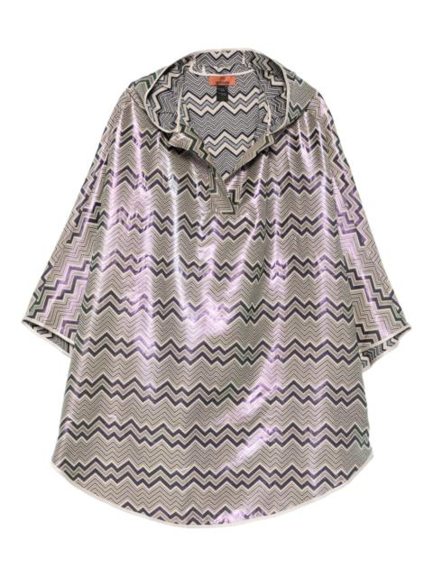 Missoni chevron-pattern hood cape