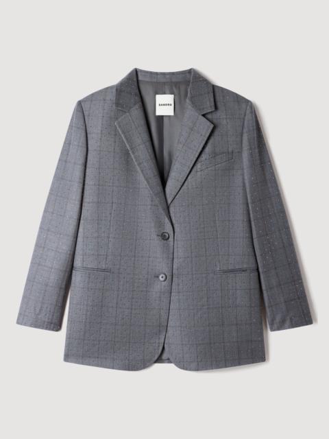 Sandro CHECKED WOOL JACKET
