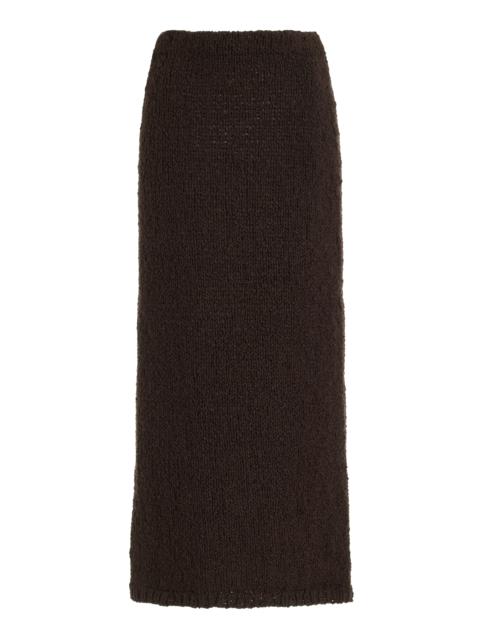 GABRIELA HEARST Milne Knit Skirt in Chocolate Cashmere Boucle