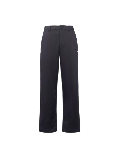 Nike Men's Nike Life Solid Color Logo Printing Loose Straight Casual Pants/Trousers Black DX6028-010
