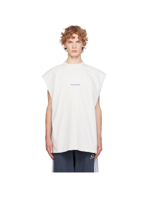 BALENCIAGA Off-White Back Sleeveless T-shirt