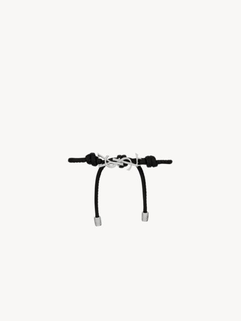 SAINT LAURENT CASSANDRE CORD BRACELET IN LEATHER