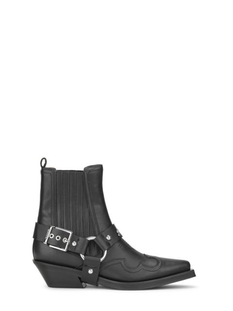 BLACK LOW CUT WESTERN CHELSEA BOOTS