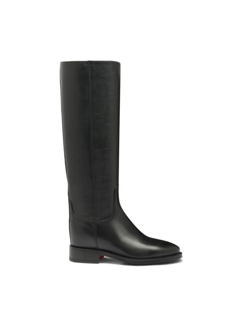 Santoni Women's black suede boot