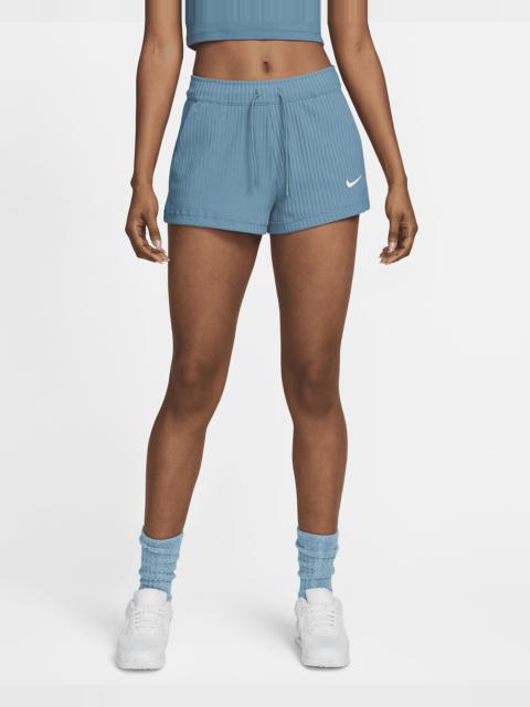 Women's Nike Sportswear High-Waisted Ribbed Jersey Shorts