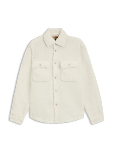BOSS BOSS X STEIFF RELAXED-FIT OVERSHIRT IN TEDDY