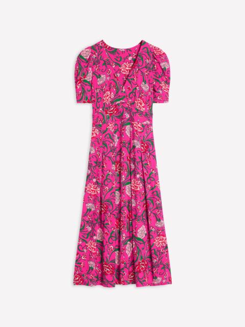 BODEN Kristen Pleated Jersey Dress-Pink Yarrow, Carnation Vine