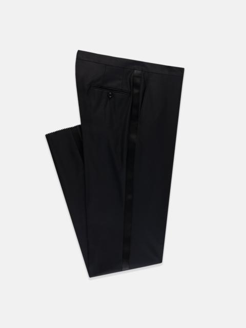 J. PRESS MADE-IN-USA FORMAL WORSTED WOOL TROUSERS WITH GROSGRAIN BRAID