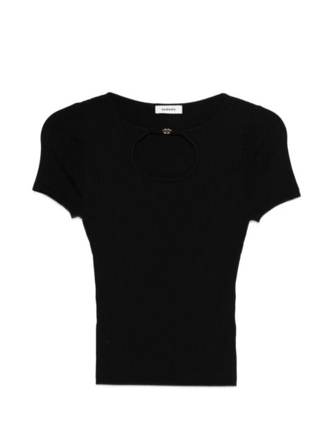 Sandro cu-tout ribbed T-shirt