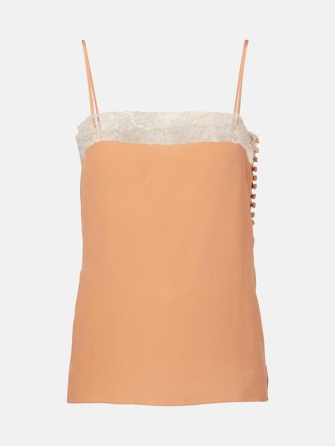 Chloé Lace-trimmed silk camisole