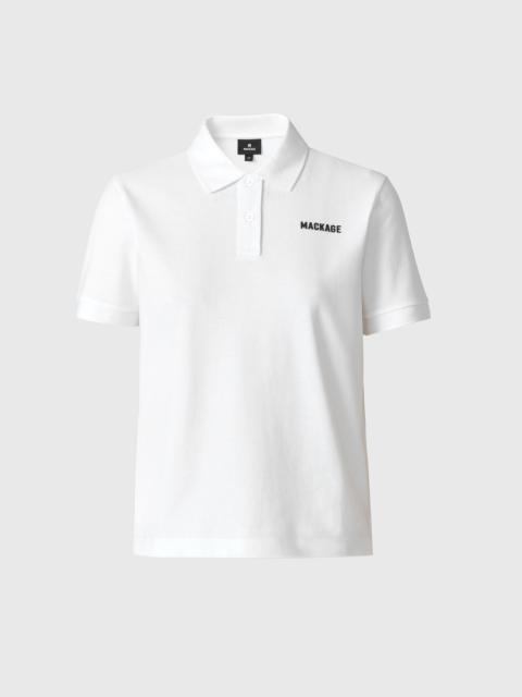 MACKAGE ANALIESE-CR Flat Knit Rib Collar Polo