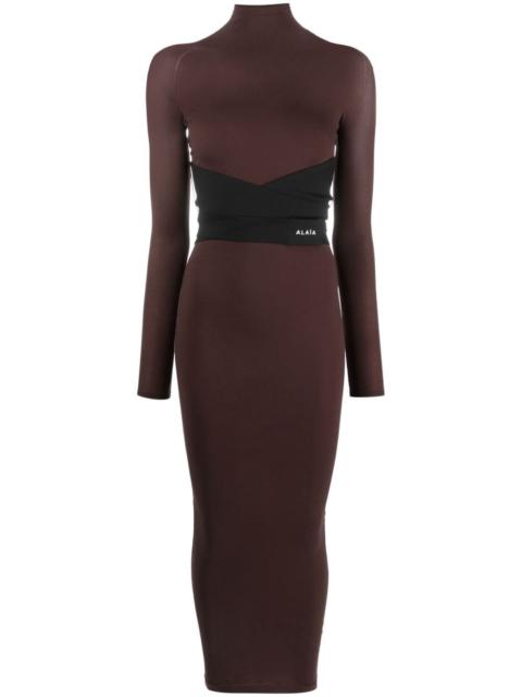 Alaïa logo-embroidered midi dress