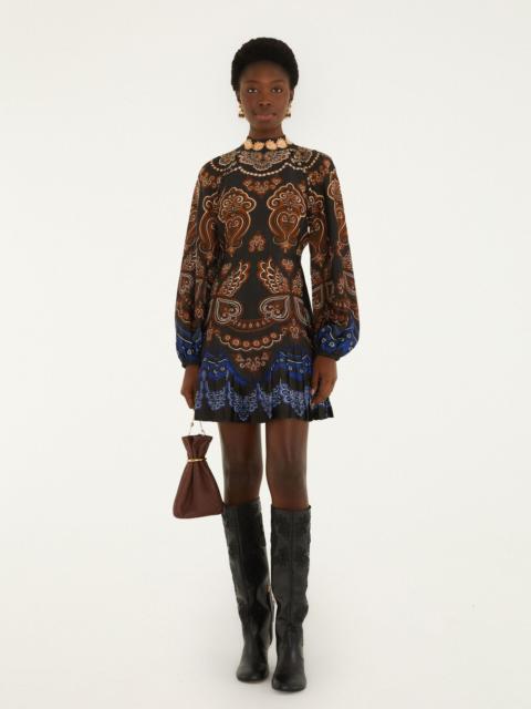 FARM RIO Nicole Ruffled Long Sleeve Mini Dress