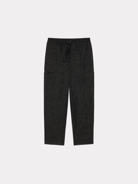 Checked wool cargo trousers