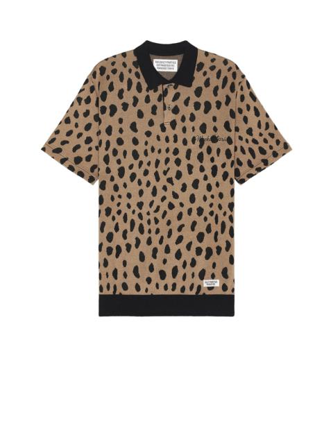 Leopard Knit Polo Shirt