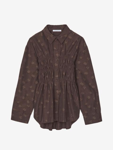 CECILIE BAHNSEN CBBraxton floral-jacquard smocked shirt