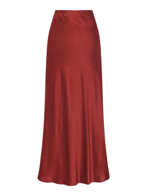 ROSETTA GETTY Silk Maxi Skirt red