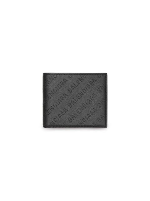 Men's Cash Square Folded Coin Wallet in Black