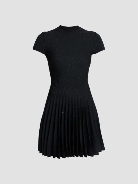 Balmain Women's Glittered Compact Knit Mini Dress - Bleu