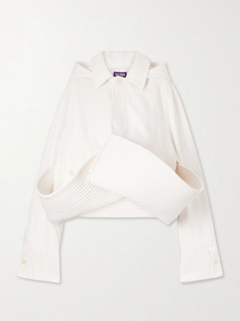 Jean Paul Gaultier Bob Marine hooded folded denim jacket White