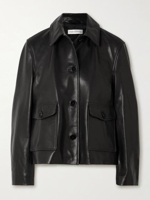 NOUR HAMMOUR Louise leather jacket Black