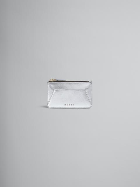 Marni SILVER METALLIC LEATHER CARD CASE