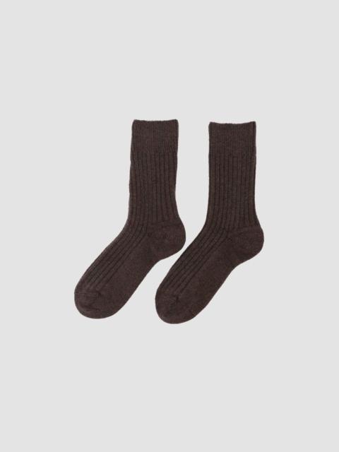 BASERANGE Rib Overankle Socks - Recycled Cashmere Rib