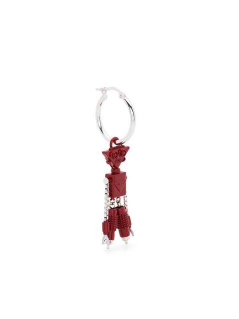 Prada charm-detailed hoop earring