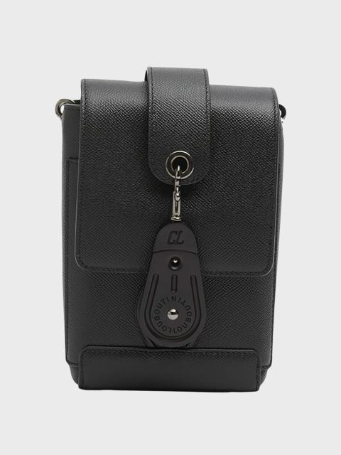 Men's Groovy North-South Leather Crossbody Bag