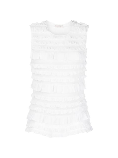 flounce ruffle sleeveless top