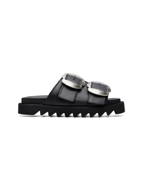 TOGA PULLA Black Leather Sandals